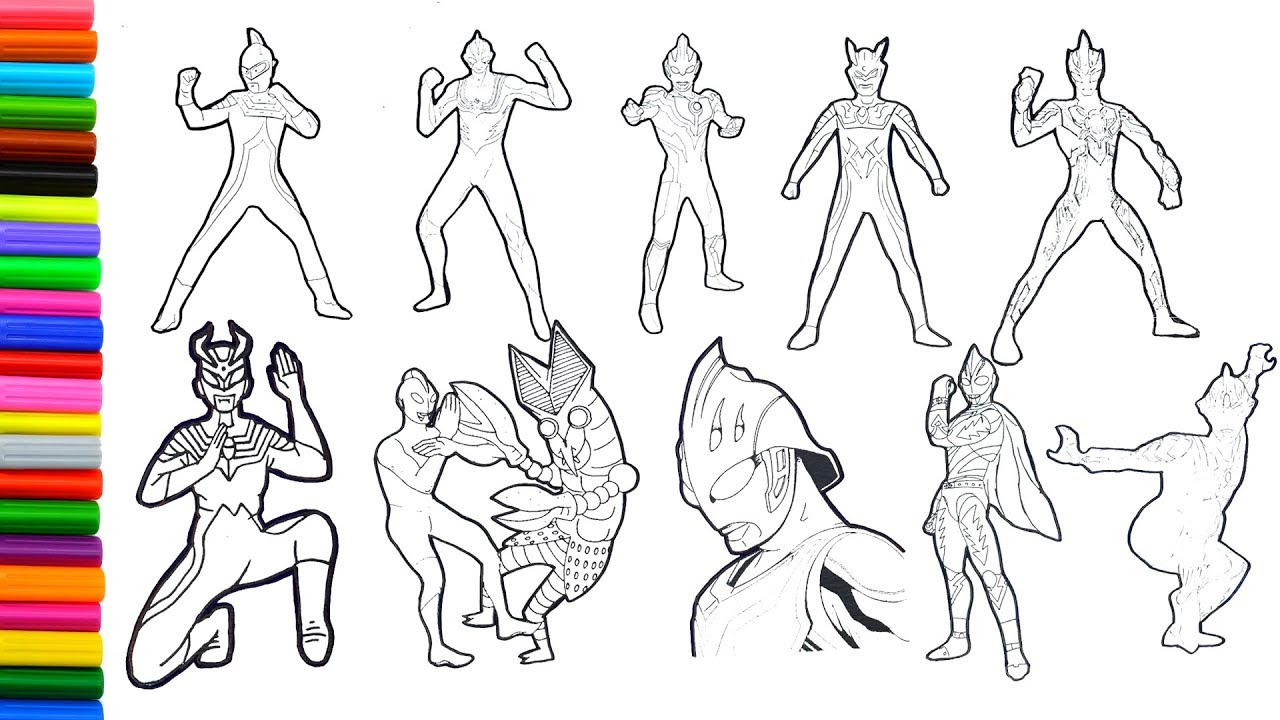 Tuyển tập 22 mẫu tranh tô màu Siêu Nhân Điện Quang Ultraman đẹp nhất